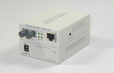 10BASE-T RJ45 to ST Multimode Fiber Media Converter